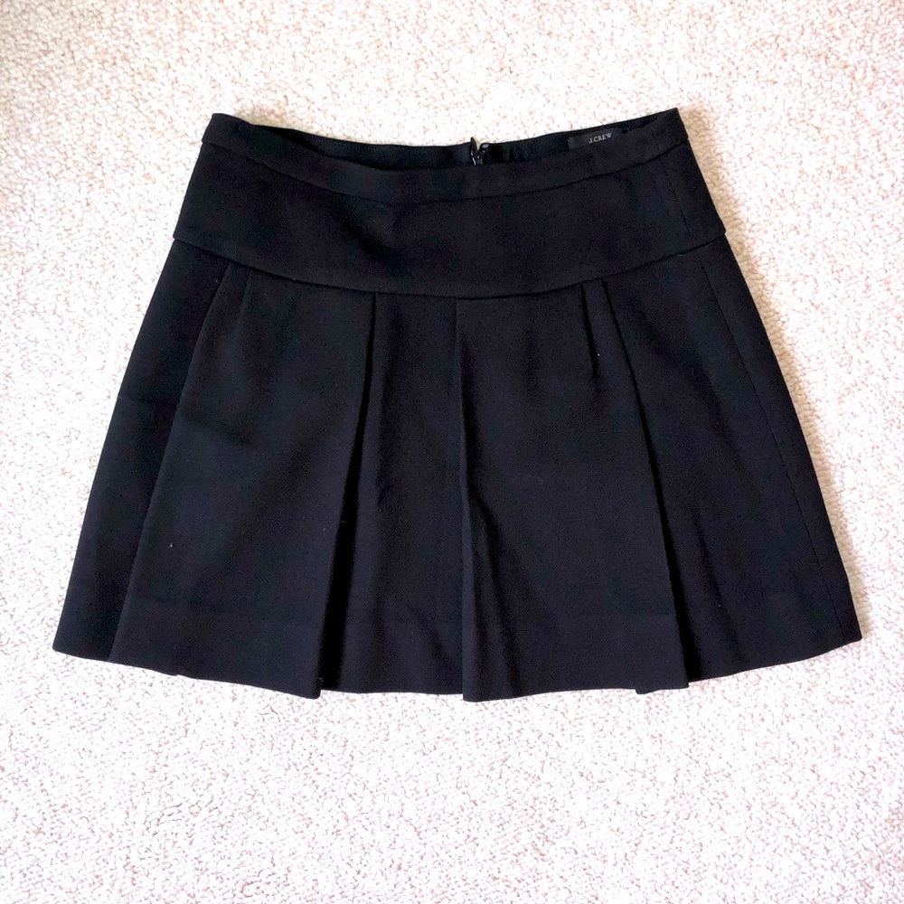 J.Crew Black Pleated Mini Skirt